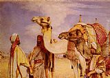 John Frederick Lewis Famous Paintings - The Greeting in the Desert, Egypt